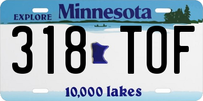 MN license plate 318TOF