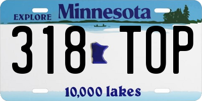 MN license plate 318TOP