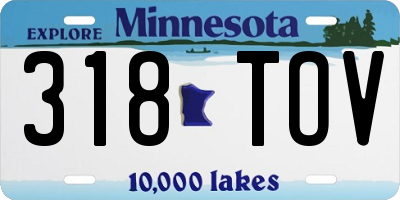 MN license plate 318TOV