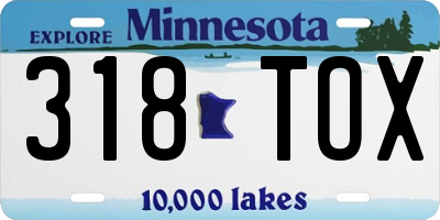 MN license plate 318TOX