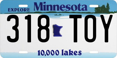 MN license plate 318TOY