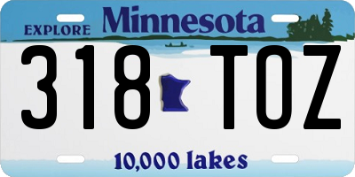 MN license plate 318TOZ
