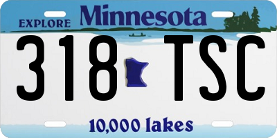MN license plate 318TSC