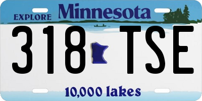 MN license plate 318TSE