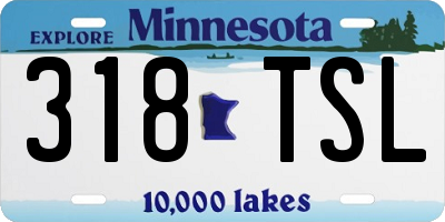MN license plate 318TSL