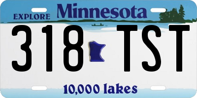 MN license plate 318TST