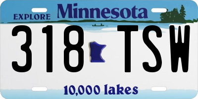 MN license plate 318TSW