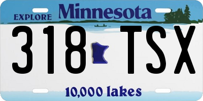 MN license plate 318TSX