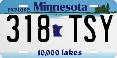 MN license plate 318TSY