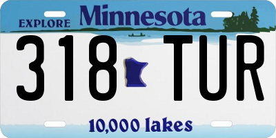 MN license plate 318TUR