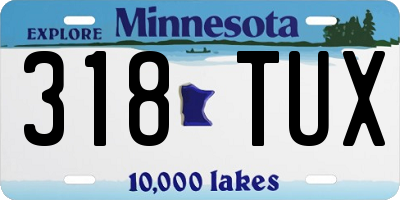 MN license plate 318TUX