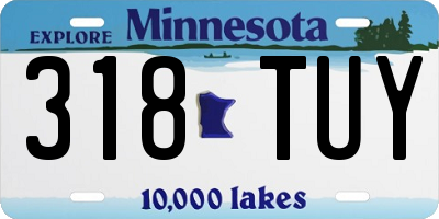 MN license plate 318TUY