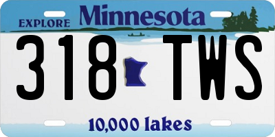 MN license plate 318TWS
