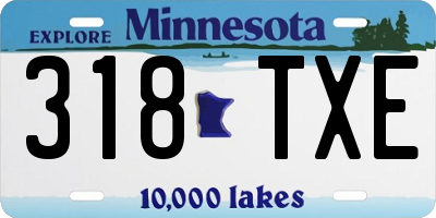 MN license plate 318TXE