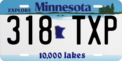 MN license plate 318TXP
