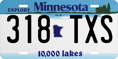 MN license plate 318TXS