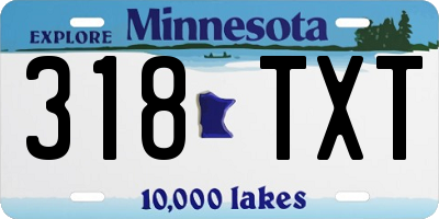MN license plate 318TXT