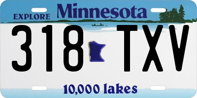 MN license plate 318TXV