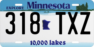 MN license plate 318TXZ