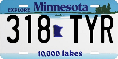 MN license plate 318TYR