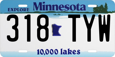 MN license plate 318TYW