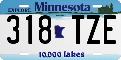 MN license plate 318TZE
