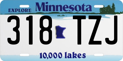 MN license plate 318TZJ