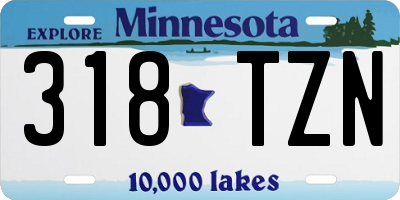 MN license plate 318TZN