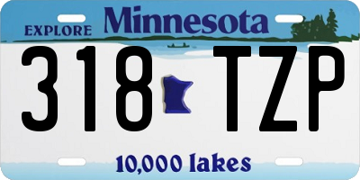 MN license plate 318TZP