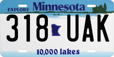 MN license plate 318UAK