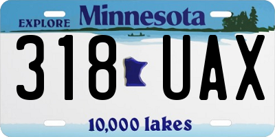 MN license plate 318UAX
