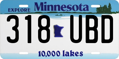 MN license plate 318UBD