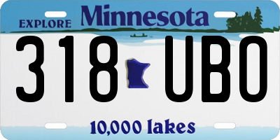 MN license plate 318UBO