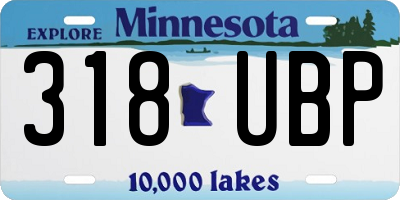 MN license plate 318UBP