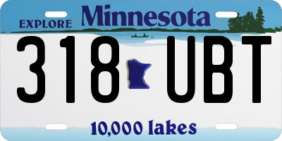 MN license plate 318UBT