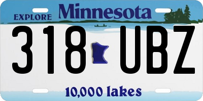 MN license plate 318UBZ