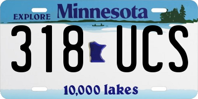 MN license plate 318UCS