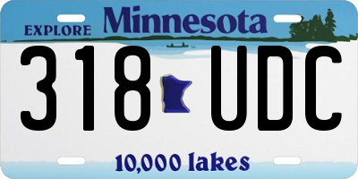MN license plate 318UDC