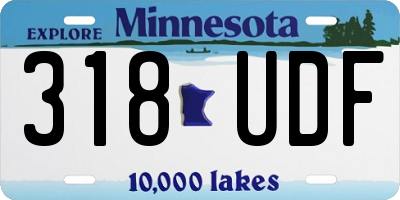 MN license plate 318UDF