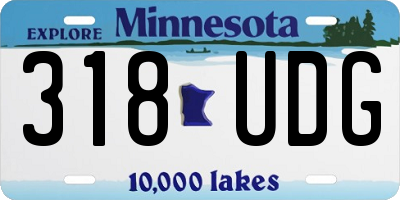 MN license plate 318UDG