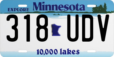 MN license plate 318UDV