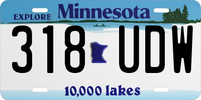 MN license plate 318UDW