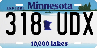 MN license plate 318UDX