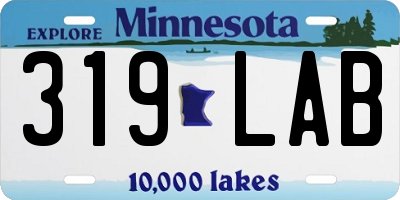 MN license plate 319LAB