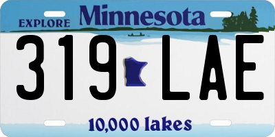 MN license plate 319LAE