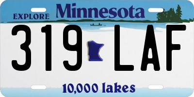 MN license plate 319LAF