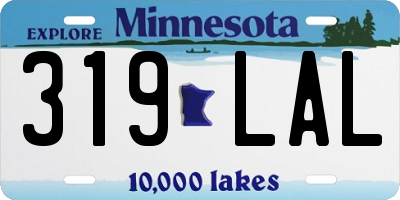 MN license plate 319LAL