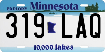 MN license plate 319LAQ