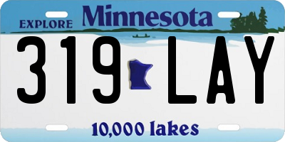 MN license plate 319LAY