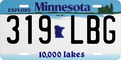 MN license plate 319LBG